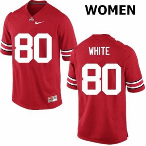 Women's Ohio State Buckeyes #80 Brendon White Red Nike NCAA College Football Jersey Summer XLP2544GZ